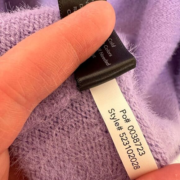 Boston Proper Women’s Plush Balloon Sleeve Cardigan Violet Tulip - Picture 10 of 11